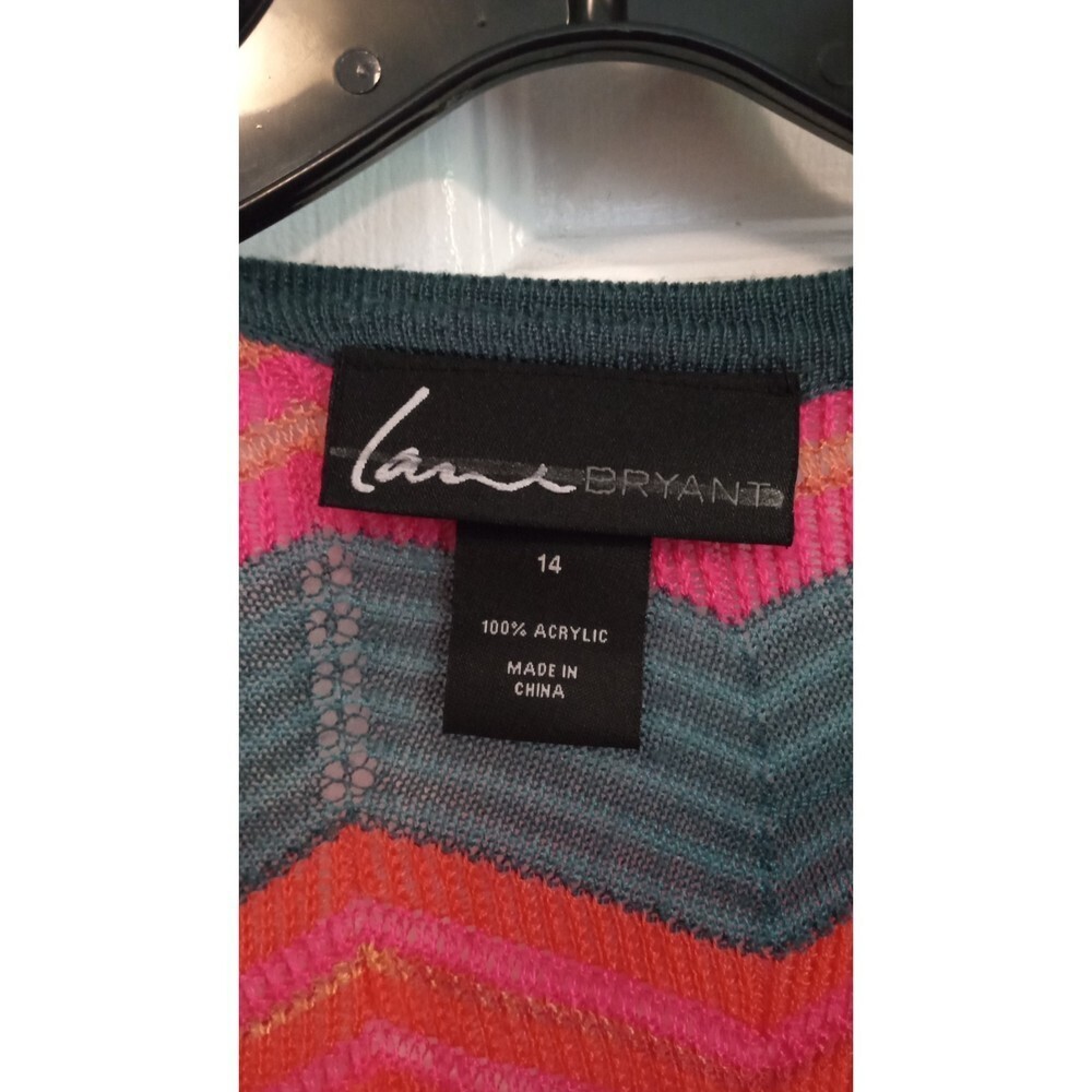 Lane Bryant Multi Color Knit Open Front Knit Card… - image 3